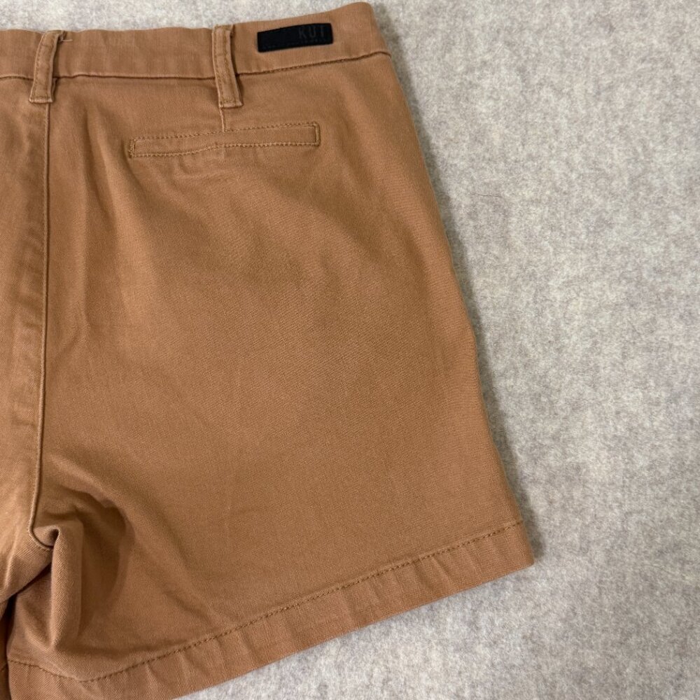 KUT From The Kloth Trouser Shorts Tan Mid Rise Stretch Casual Size 8 - Picture 2 of 15
